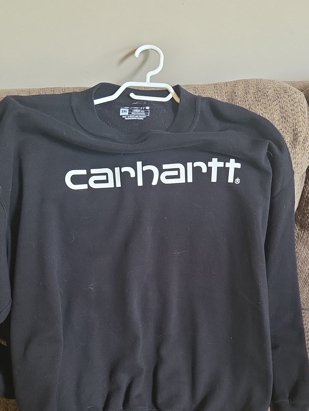 Carhartt Mens' Black Logo Crewneck Sweatshirt